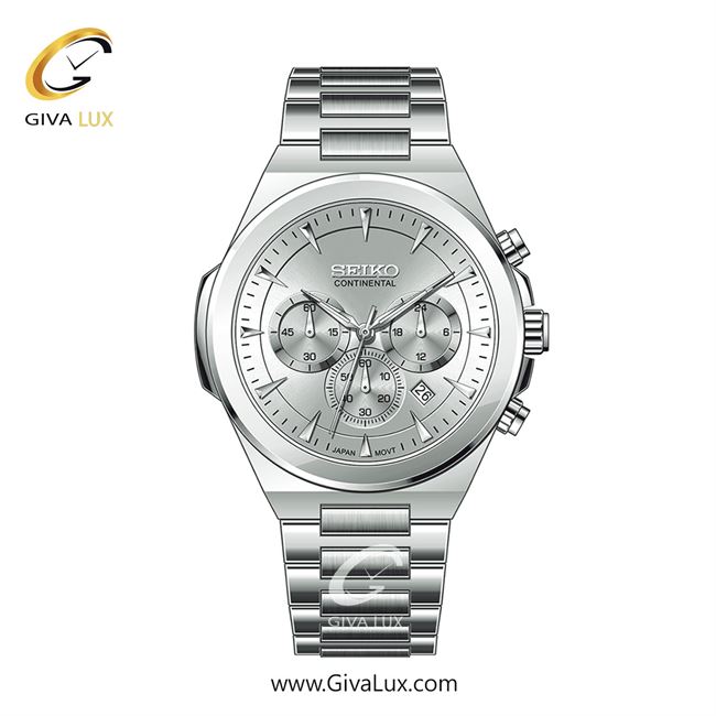 ساعت مچی اورجینال مردانه سیکو (کانتیننتال) | Seiko (Continental)  سه موتوره کرنوگراف نقره ای | نقره ای| نقره ای| کد رفرنس 0410
