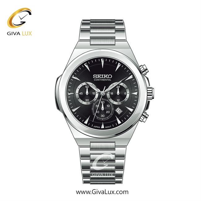 ساعت مچی اورجینال مردانه سیکو (کانتیننتال) | Seiko (Continental)  سه موتوره کرنوگراف نقره ای | نقره ای| مشکی| کد رفرنس 0410