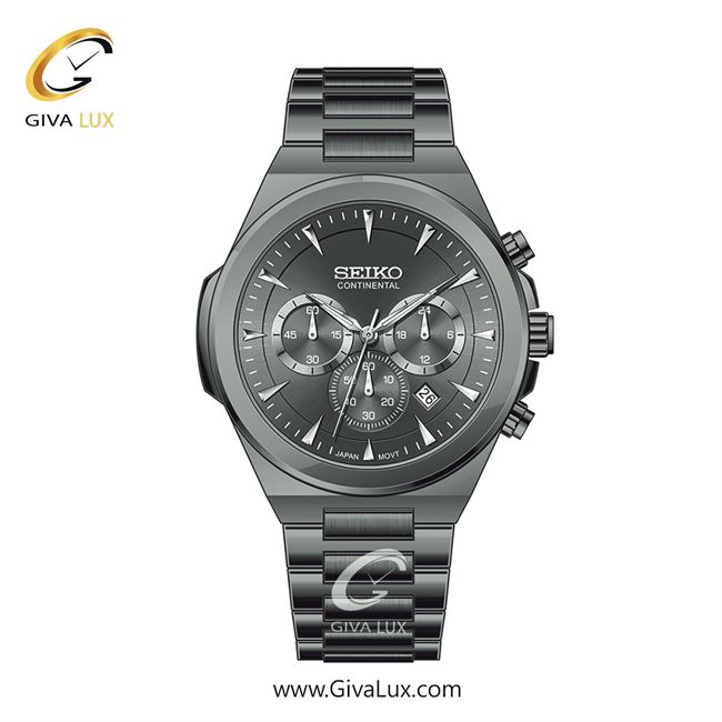 ساعت مچی اورجینال مردانه سیکو (کانتیننتال) | Seiko (Continental)  سه موتوره کرنوگراف تیتانیوم | تیتانیوم(زغالی)| دودی|تیتانیوم| کد رفرنس 0410