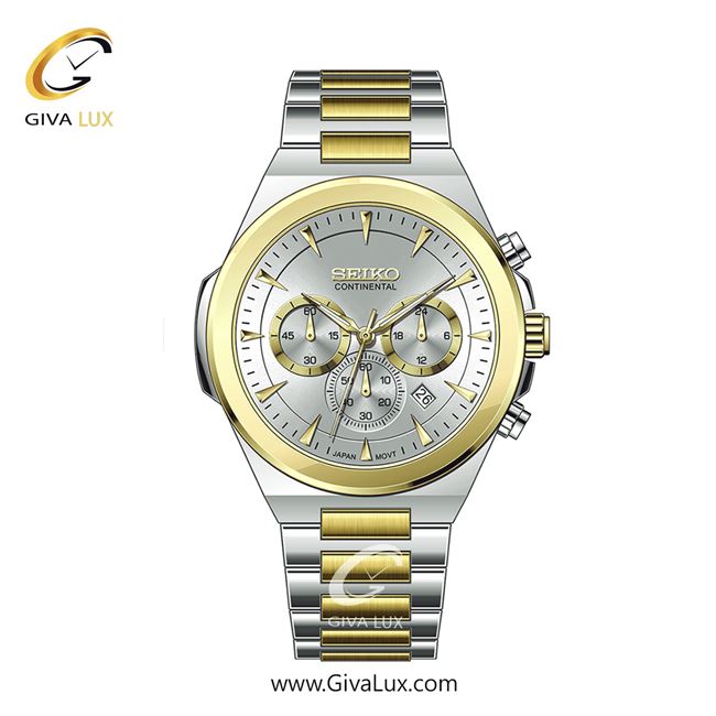ساعت مچی اورجینال مردانه سیکو (کانتیننتال) | Seiko (Continental)  سه موتوره کرنوگراف طلایی-نقره ای | نقره ای-طلایی| نقره ای| کد رفرنس 0410