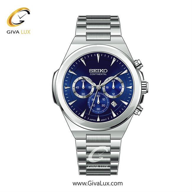 ساعت مچی اورجینال مردانه سیکو (کانتیننتال) | Seiko (Continental)  سه موتوره کرنوگراف نقره ای | نقره ای| سرمه ای| کد رفرنس 0410