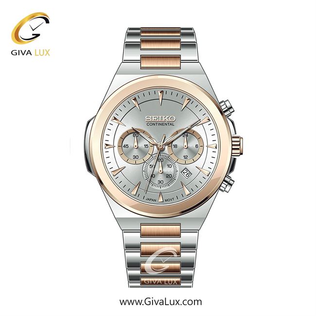 ساعت مچی اورجینال مردانه سیکو (کانتیننتال) | Seiko (Continental)  سه موتوره کرنوگراف نقره ای-رزگلد | رزگلد-نقره ای| نقره ای| کد رفرنس 0410