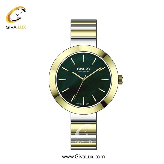 ساعت مچی اورجینال زنانه سیکو (کانتیننتال) | Seiko (Continental)  طلایی | نقره ای-طلایی| سبز یشمی تیره| کد رفرنس 0413