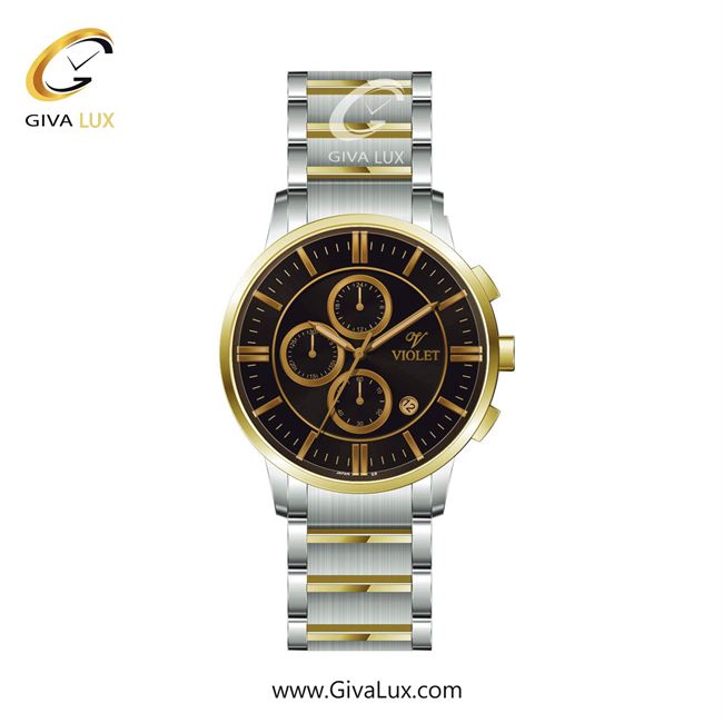 ساعت مچی اورجینال مردانه ویولت VIOLET سه موتوره کرنوگراف طلایی-نقره ای | نقره ای-طلایی| مشکی| کد رفرنس 0584/2