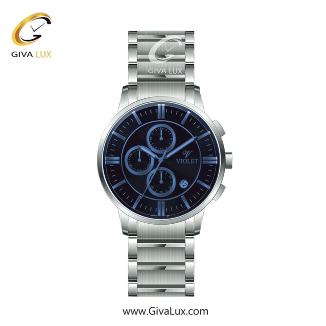 ساعت مچی اورجینال مردانه ویولت سه موتوره کرنوگراف نقره ای | نقره ای| مشکی| کد رفرنس 0584