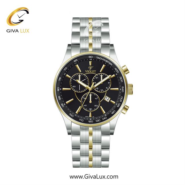 ساعت مچی اورجینال مردانه ویولت VIOLET نقره ای-طلایی | طلایی-نقره ای| مشکی| کد رفرنس 0588/2