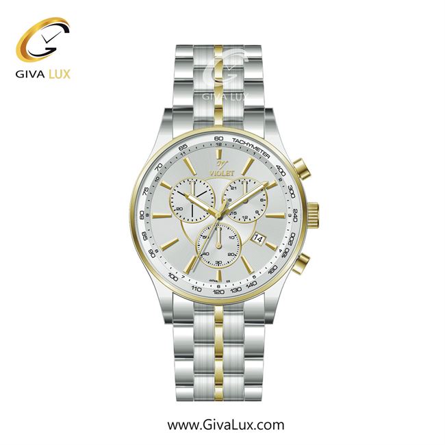 ساعت مچی اورجینال مردانه ویولت VIOLET نقره ای-طلایی | طلایی-نقره ای| سفید| کد رفرنس 0588/2