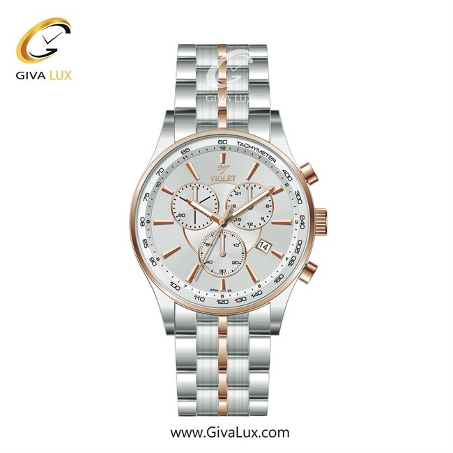 ساعت مچی اورجینال مردانه ویولت VIOLET رزگلد-نقره ای | رزگلد-نقره ای| سفید| کد رفرنس 0588/2