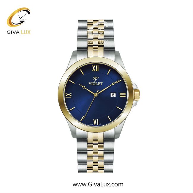 ساعت مچی اورجینال مردانه ویولت VIOLET نقره ای-طلایی | نقره ای-طلایی| آبی| کد رفرنس 0590/2