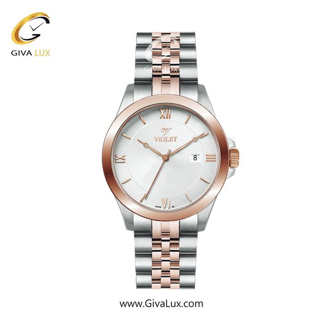 ساعت مچی اورجینال مردانه ویولت VIOLET نقره ای-رزگلد | نقره ای-رزگلد| سفید| کد رفرنس 0590/2