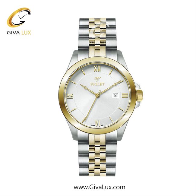 ساعت مچی اورجینال زنانه ویولت VIOLET نقره ای-طلایی | طلایی-نقره ای| سفید| کد رفرنس 0590/2