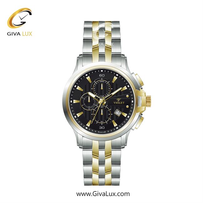 ساعت مچی اورجینال مردانه ویولت VIOLET طلایی-نقره ای | طلایی-نقره ای| مشکی| کد رفرنس 0596/2