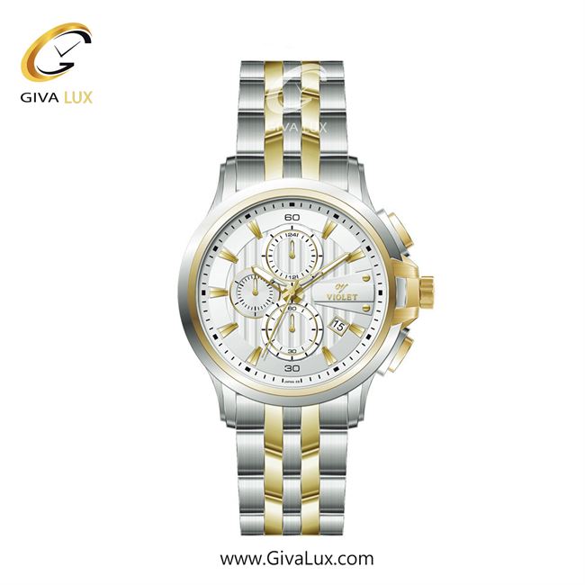 ساعت مچی اورجینال مردانه ویولت VIOLET طلایی-نقره ای | طلایی-نقره ای| سفید| کد رفرنس 0596/2