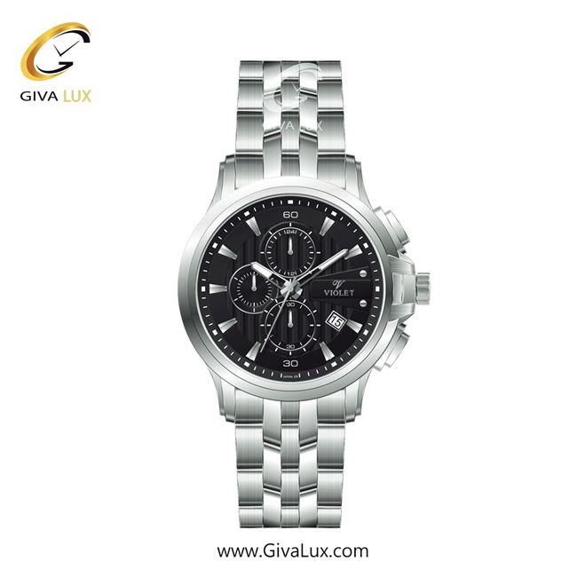 ساعت مچی اورجینال مردانه ویولت VIOLET نقره ای | نقره ای| مشکی| کد رفرنس 0596