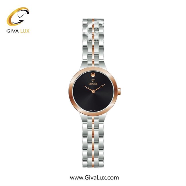 ساعت مچی اورجینال زنانه ویولت VIOLET رزگلد-نقره ای | رزگلد-نقره ای| مشکی| کد رفرنس 0597/2