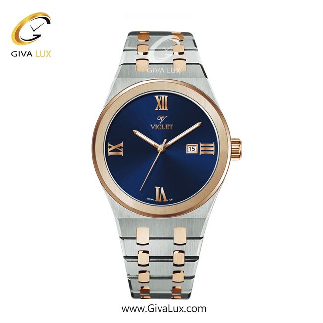 ساعت مچی اورجینال مردانه ویولت VIOLET نقره ای-رزگلد | نقره ای-رزگلد| آبی| کد رفرنس 0601/2