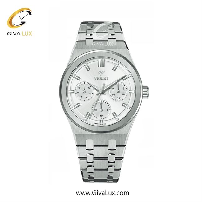 ساعت مچی اورجینال زنانه ویولت VIOLET سه موتوره فول تایم نقره ای | نقره ای| سفید| کد رفرنس 0602
