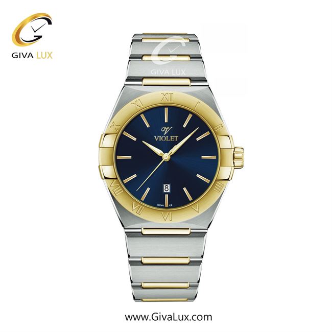 ساعت مچی اورجینال مردانه ویولت VIOLET نقره ای-طلایی | نقره ای-طلایی| آبی| کد رفرنس 0603/2