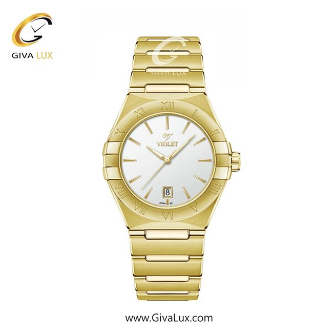 ساعت مچی اورجینال زنانه ویولت VIOLET طلایی | طلایی| سفید| کد رفرنس 0603/2