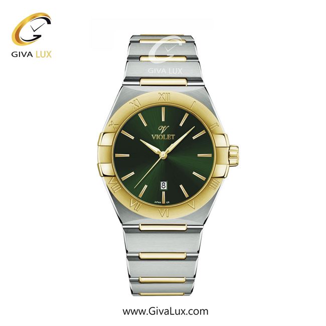 ساعت مچی اورجینال مردانه ویولت VIOLET نقره ای-طلایی | نقره ای-طلایی| سبز| کد رفرنس 0603/2