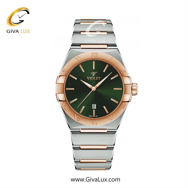 ساعت مچی اورجینال مردانه ویولت VIOLET نقره ای-رزگلد | نقره ای-رزگلد| سبز| کد رفرنس 0603/2