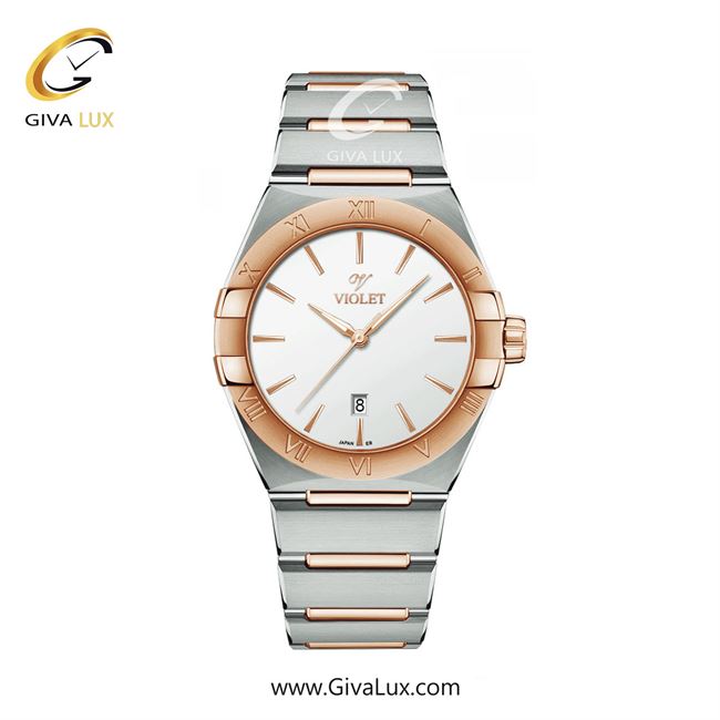 ساعت مچی اورجینال مردانه ویولت VIOLET رزگلد-نقره ای | نقره ای-رزگلد| سفید| کد رفرنس 0603/2
