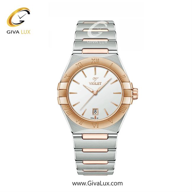 ساعت مچی اورجینال زنانه ویولت VIOLET رزگلد-نقره ای | نقره ای-رزگلد| سفید| کد رفرنس 0603/2