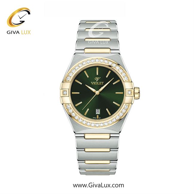 ساعت مچی اورجینال زنانه ویولت VIOLET طلایی-نقره ای | طلایی-نقره ای| سبز| کد رفرنس 0604/2