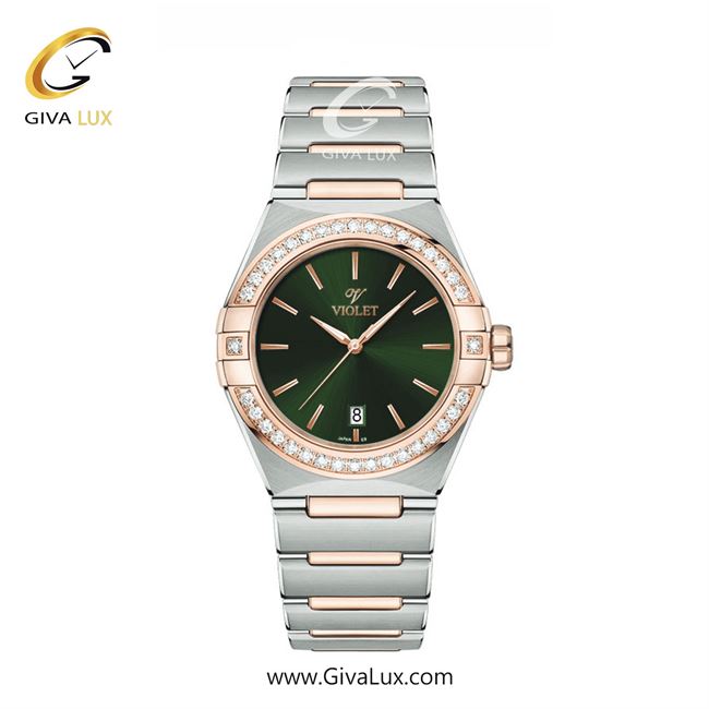 ساعت مچی اورجینال زنانه ویولت VIOLET نقره ای-رزگلد | رزگلد-نقره ای| سبز| کد رفرنس 0604/2