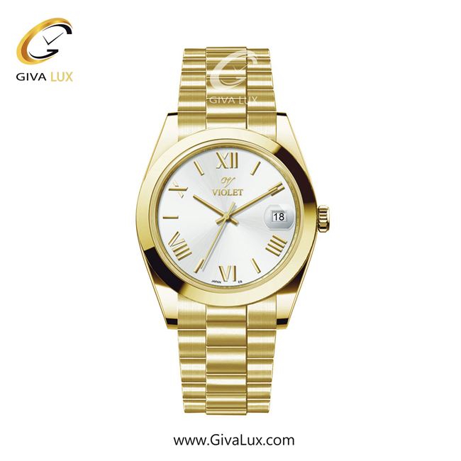 ساعت مچی اورجینال مردانه ویولت VIOLET طلایی | طلایی| سفید| کد رفرنس 0606/2
