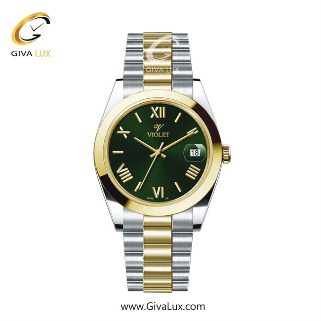 ساعت مچی اورجینال مردانه ویولت VIOLET نقره ای-طلایی | نقره ای-طلایی| سبز| کد رفرنس 0606/2