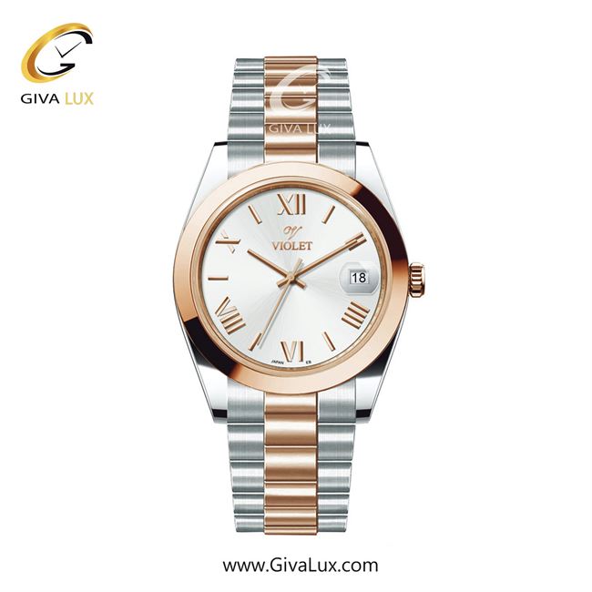 ساعت مچی اورجینال مردانه ویولت VIOLET نقره ای-رزگلد | نقره ای-رزگلد| سفید| کد رفرنس 0606/2