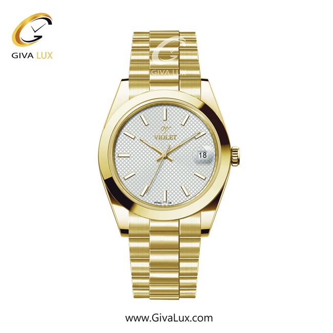 ساعت مچی اورجینال مردانه ویولت VIOLET طلایی | طلایی| سفید| کد رفرنس 0607/2