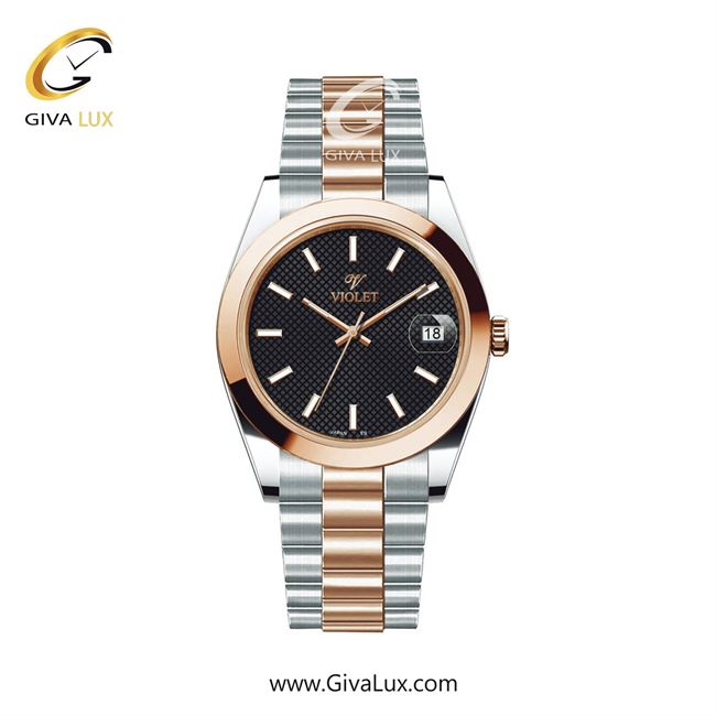 ساعت مچی اورجینال مردانه ویولت VIOLET رزگلد-طلایی | رزگلد-نقره ای| مشکی| کد رفرنس 0607/2
