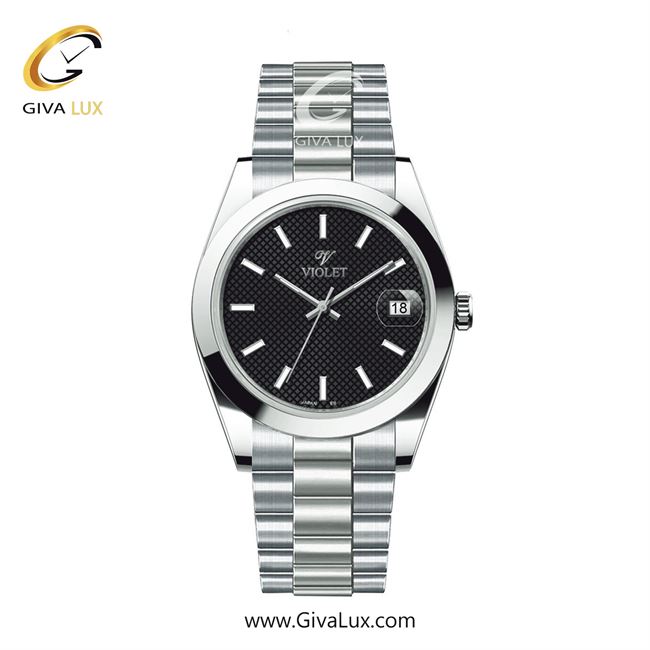 ساعت مچی اورجینال مردانه ویولت VIOLET نقره ای | نقره ای| مشکی| کد رفرنس 0607
