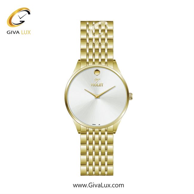 ساعت مچی اورجینال زنانه ویولت VIOLET طلایی | طلایی| سفید| کد رفرنس 0609/2