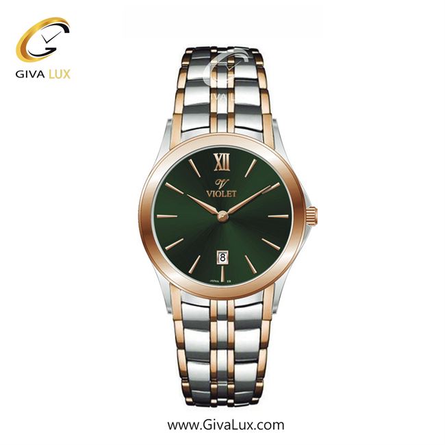 ساعت مچی اورجینال زنانه ویولت VIOLET نقره ای-رزگلد | نقره ای-رزگلد| سبز| کد رفرنس 0610/2