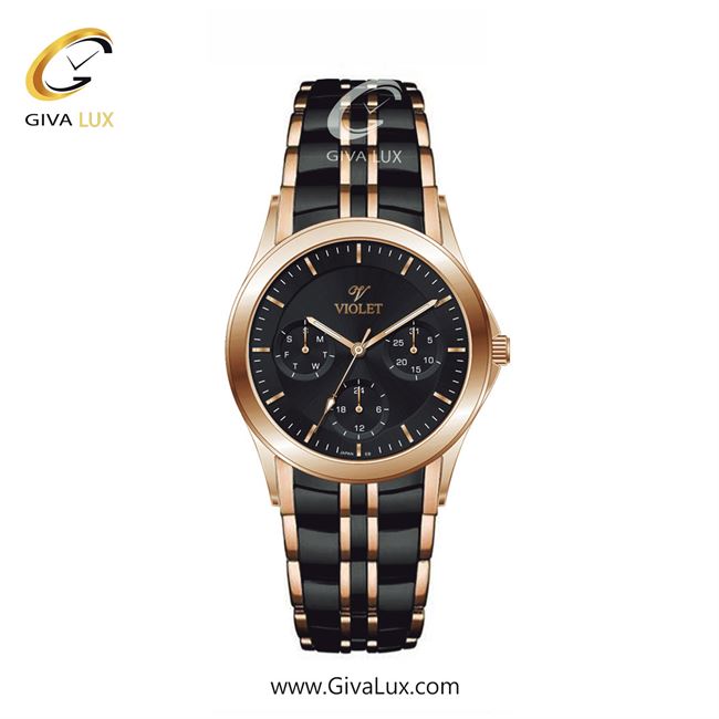 ساعت مچی اورجینال زنانه ویولت VIOLET سه موتوره فول تایم مشکی-رزگلد | رزگلد-مشکی| مشکی| کد رفرنس 0611/2