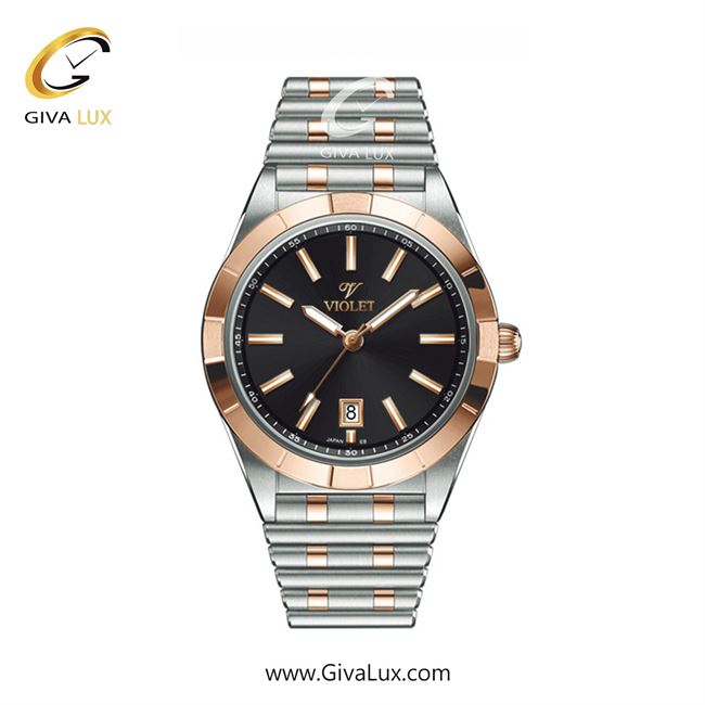 ساعت مچی اورجینال زنانه ویولت VIOLET نقره ای-رزگلد | رزگلد-نقره ای| مشکی| کد رفرنس 0612/2