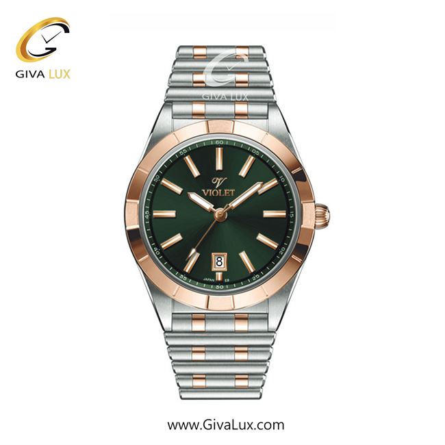 ساعت مچی اورجینال زنانه ویولت VIOLET نقره ای-رزگلد | نقره ای-رزگلد| سبز| کد رفرنس 0612/2