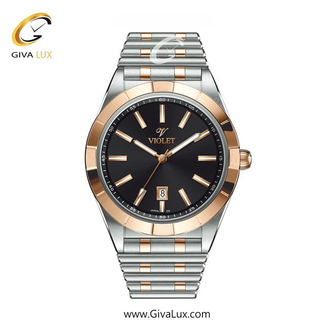 ساعت مچی اورجینال مردانه ویولت VIOLET رزگلد-نقره ای | نقره ای-رزگلد| مشکی| کد رفرنس 0612/2
