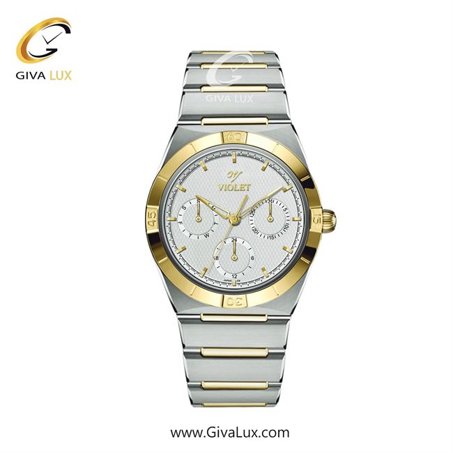 ساعت مچی اورجینال زنانه ویولت VIOLET سه موتوره فول تایم طلایی | طلایی-نقره ای| نقره ای| کد رفرنس 0614/2