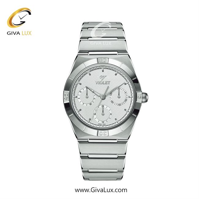 ساعت مچی اورجینال زنانه ویولت VIOLET سه موتوره فول تایم نقره ای | نقره ای| نقره ای| کد رفرنس 0614