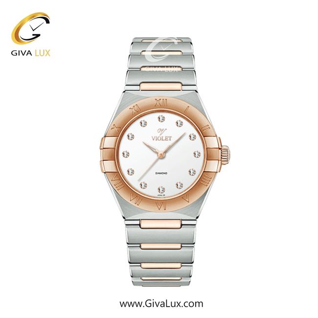 ساعت مچی اورجینال زنانه ویولت VIOLET نقره ای-رزگلد | رزگلد-نقره ای| سفید| کد رفرنس 0618/2