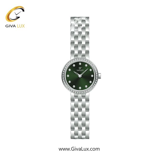 ساعت مچی اورجینال زنانه ویولت VIOLET | نقره ای| سبز| کد رفرنس 0619