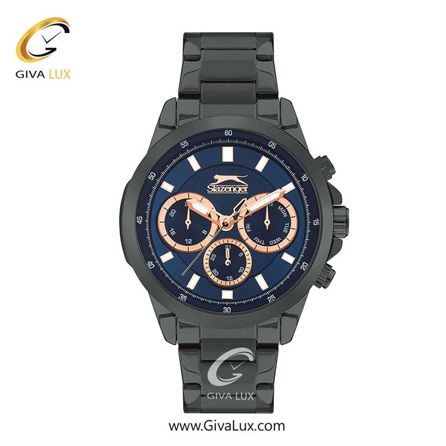 ساعت مچی اورجینال مردانه اسلازنگر | Slazenger سه موتوره فول تایم تیتانیوم | تیتانیوم(زغالی)| سرمه ای| کد رفرنس SL.09.2011.2.03