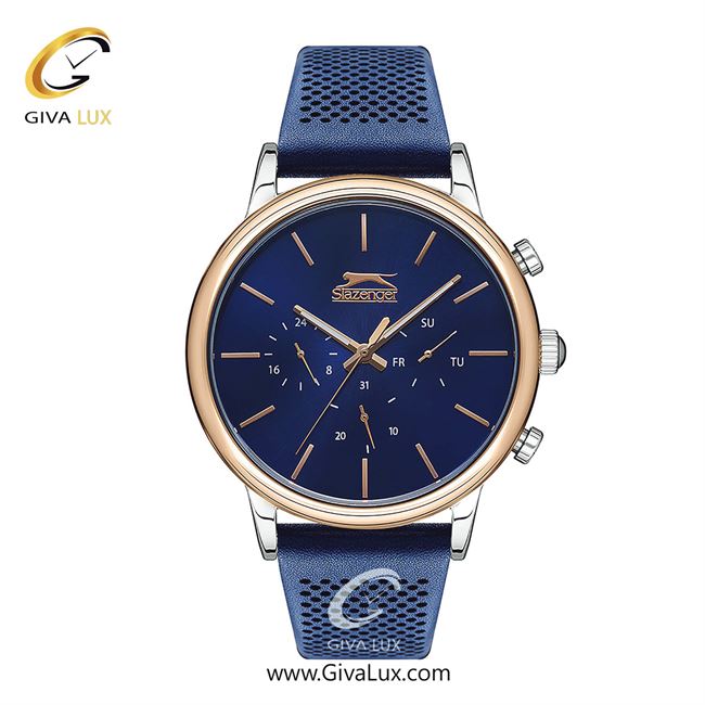 ساعت مچی اورجینال مردانه اسلازنگر | Slazenger سه موتوره فول تایم نقره ای-رزگلد | سرمه ای| سرمه ای| کد رفرنس sl.09.2030.2.03