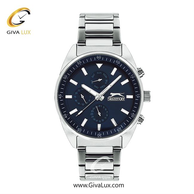 ساعت مچی اورجینال مردانه اسلازنگر | Slazenger سه موتوره فول تایم نقره ای | نقره ای| سرمه ای| کد رفرنس sl.09.2040.2.04