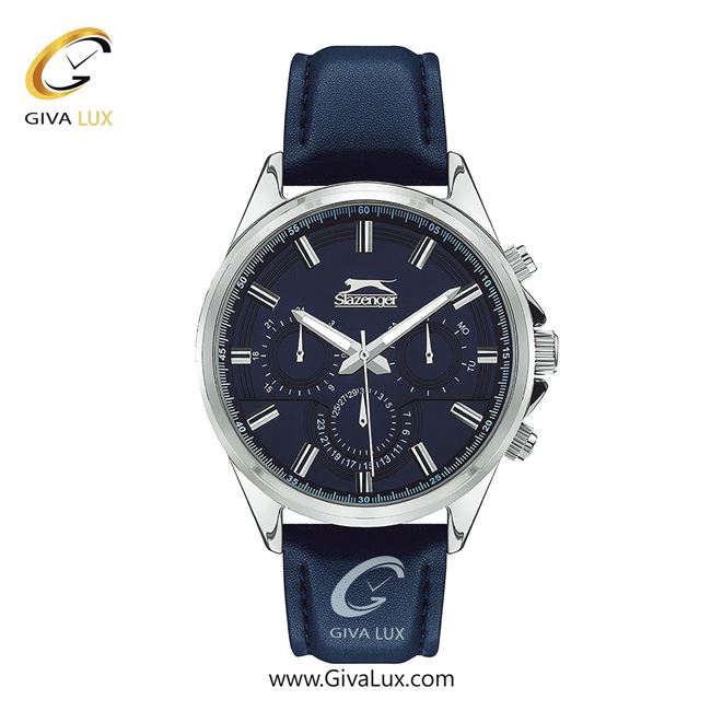 ساعت مچی اورجینال مردانه اسلازنگر | Slazenger سه موتوره فول تایم نقره ای | سرمه ای| سرمه ای| کد رفرنس sl.09.2067.2.04