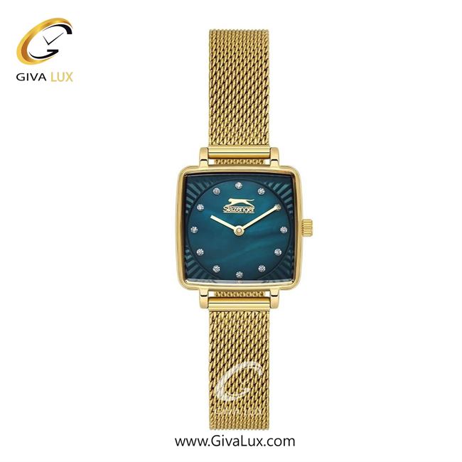 ساعت مچی اورجینال زنانه اسلازنگر | Slazenger طلایی | طلایی| سبزآبی| کد رفرنس sl.09.2255.3.06